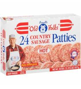 Purnell's Old Folks Hot Patties 24 Ct Country Sausage 38 Oz Box