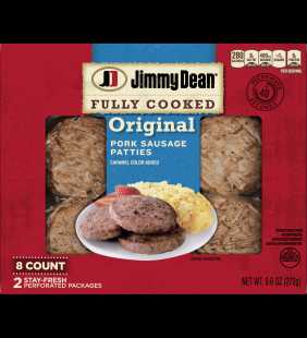 Jimmy Dean® Fully Cooked Original Pork Sausage Patties, 8 Count
