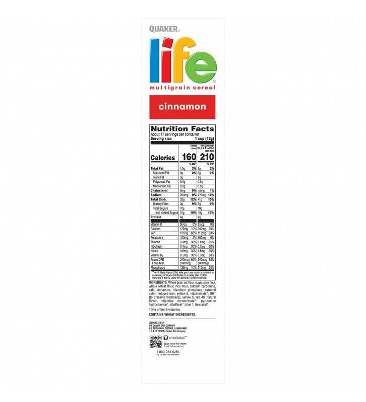 Quaker Life Multigrain Breakfast Cereal, Cinnamon, 24.8 oz Box