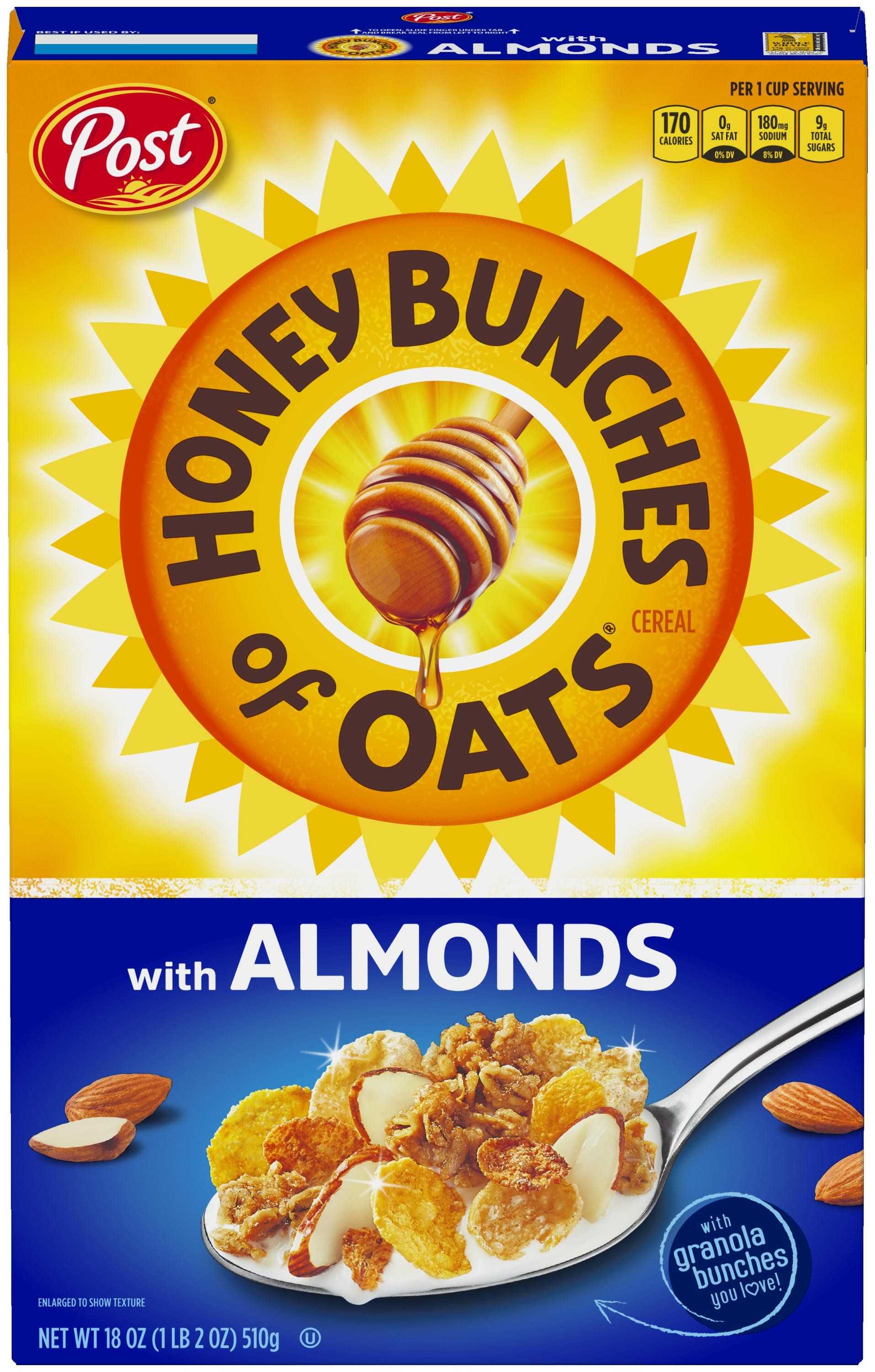 Honey Bunches Of Oats Breakfast Cereal, Almonds, 18 Oz