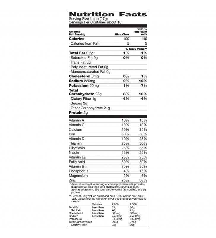 Rice Chex Cereal Nutrition Information Besto Blog