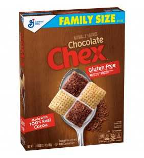 General Mills, Chex Breakfast Cereal, Chocolate, Gluten Free, Family Size, 21.1 oz