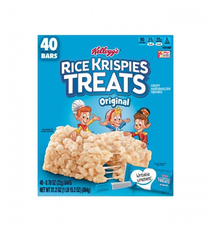 Kellogg's Rice Krispies Treats, Crispy Marshmallow Squares, Original ...