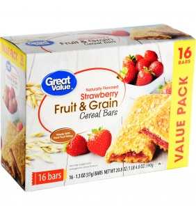 Great Value Fruit & Grain Bars Strawberry 1.3 oz 16 Count
