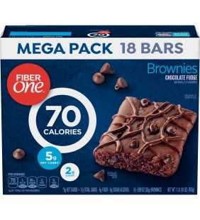 Fiber One 70 Calories Brownies, Chocolate Fudge, 18 Ct Mega Pack, 16 Oz