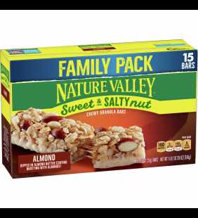 Nature Valley Sweet & Salty Nut Chewy Granola Bars, Almond, 15 Ct Family Pack, 18 Oz