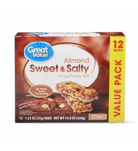 Great Value Sweet & Salty Chewy Granola Bars, Almond, 12 Count