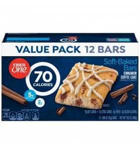 Fiber One 70 Calories Soft-Baked Bar, Cinnamon Coffee Cake, 12 Ct Value Pack, 10.6 Oz