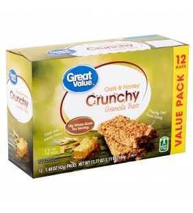 Great Value Oats & Honey Crunchy Granola Bars Value Pack 1.48 oz 12 count