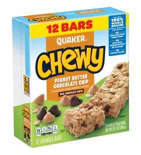 Quaker Chewy Granola Bars, Peanut Butter Chocolate Chip (12 Pack)