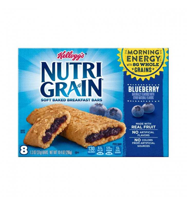 Kellogg's Nutri-Grain, Soft Baked Breakfast Bars, Blueberry, 8 Ct, 10.4 Oz