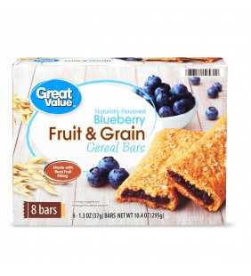 Great Value Fruit & Grain Cereal Bars Blueberry 10.4 oz 8 Count