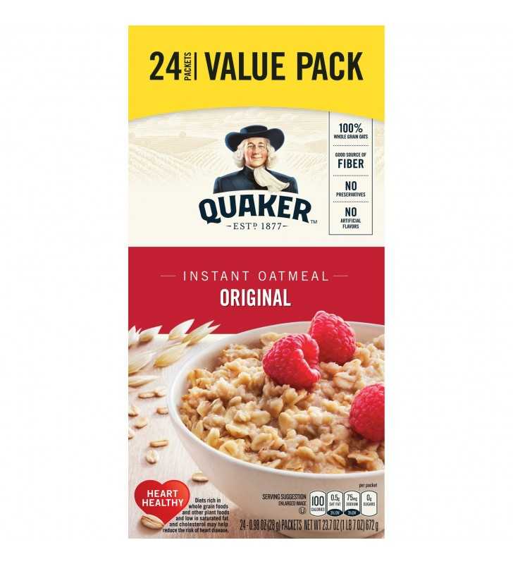 Quaker Instant Oatmeal, Original, Value Pack, 24 Packets