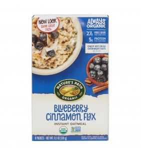 Nature's Path, Instant Oatmeal, Blueberry Cinnamon Flax, Organic, 8 Packets