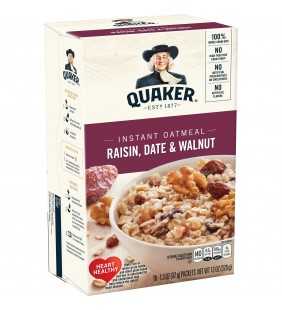 Quaker Raisin Date & Walnut Instant Oatmeal, 10 Count, 1.3 oz Packets