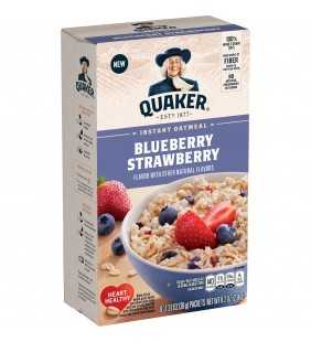 Quaker Instant Oatmeal, Blueberry Strawberry, 1.37 oz Packets, 6 Count