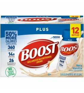 Boost Plus Nutritional Drink Very Vanilla 14g Protein 8 Fl Oz 12 Ct