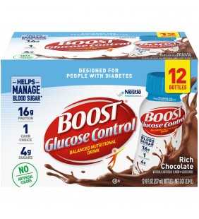 Boost Glucose Control Ready to Drink Nutritional Drink, Rich Chocolate, 12 - 8 FL OZ Bottles