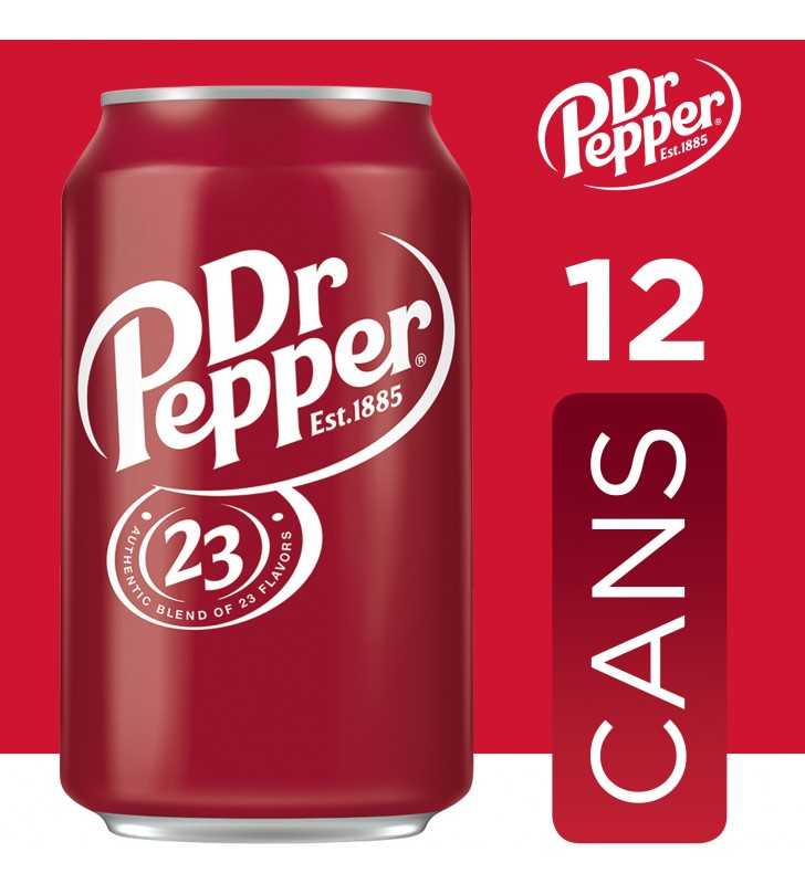 Dr Pepper Soda, 12 fl oz cans, 12 pack Regular