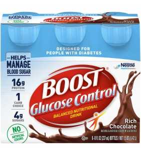 Boost Glucose Control Ready to Drink Nutritional Drink, Rich Chocolate, 6 - 8 FL OZ Bottles