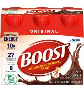 Boost Original Complete Nutritional Drink Rich Chocolate 8 fl oz Bottle 6 Count