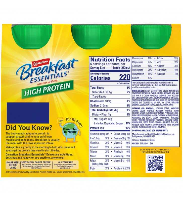 Carnation Breakfast Essentials High Protein Ready to Drink Nutritional ...