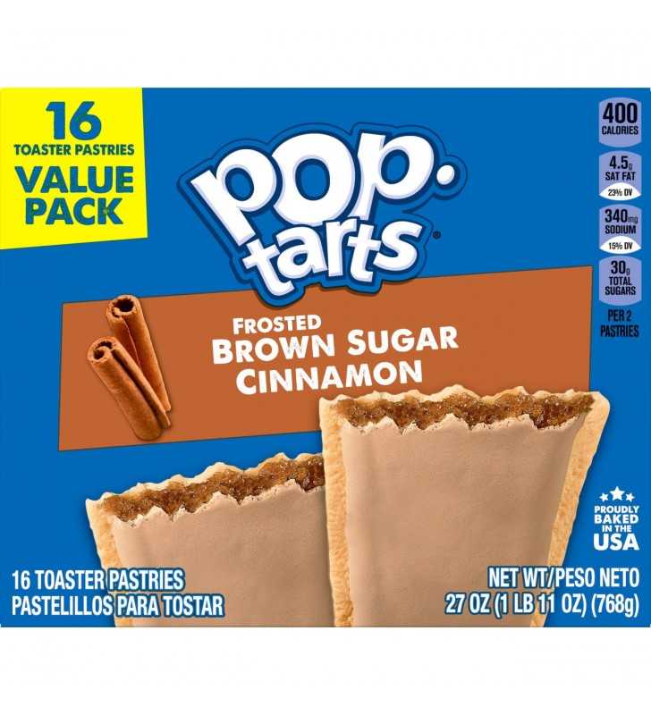 Pop Tarts Breakfast Toaster Pastries Frosted Brown Sugar Cinnamon   Pop Tarts Breakfast Toaster Pastries Frosted Brown Sugar Cinnamon Value Pack 27 Oz 16 Ct 