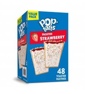 Pop-Tarts, Breakfast Toaster Pastries, Frosted Strawberry, Value Pack, 81.2 Oz, 48 Ct