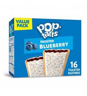 Pop-Tarts, Breakfast Toaster Pastries, Frosted Blueberry, Value Pack, 27 Oz, 16 Ct