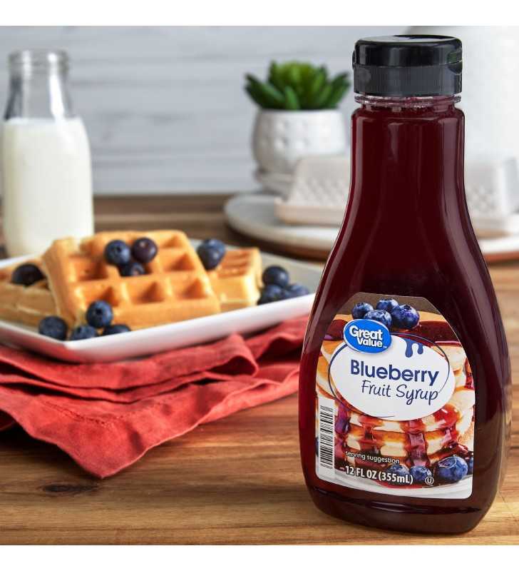 Great Value Fruit Syrup, Blueberry, 12 fl oz