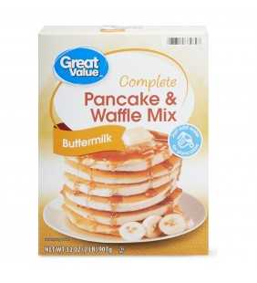 Great Value Complete Pancake & Waffle Mix, Buttermilk, 32 oz