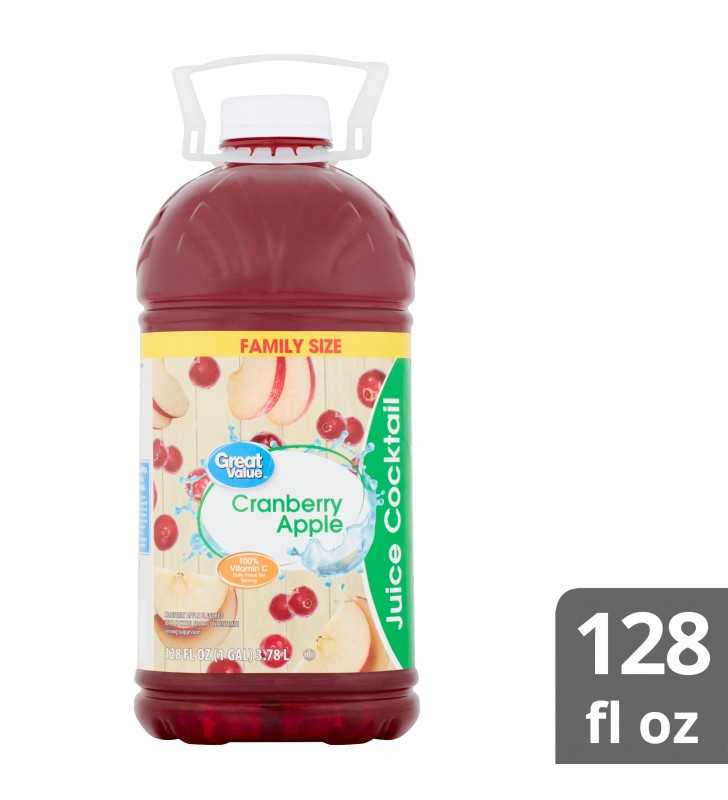 Great Value Cranberry Apple Juice Cocktail, 128 Fl. Oz.