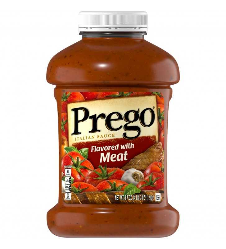 Prego Italian Tomato Pasta Sauce Flavored With Meat, 67 OZ Jar (Case of 6)