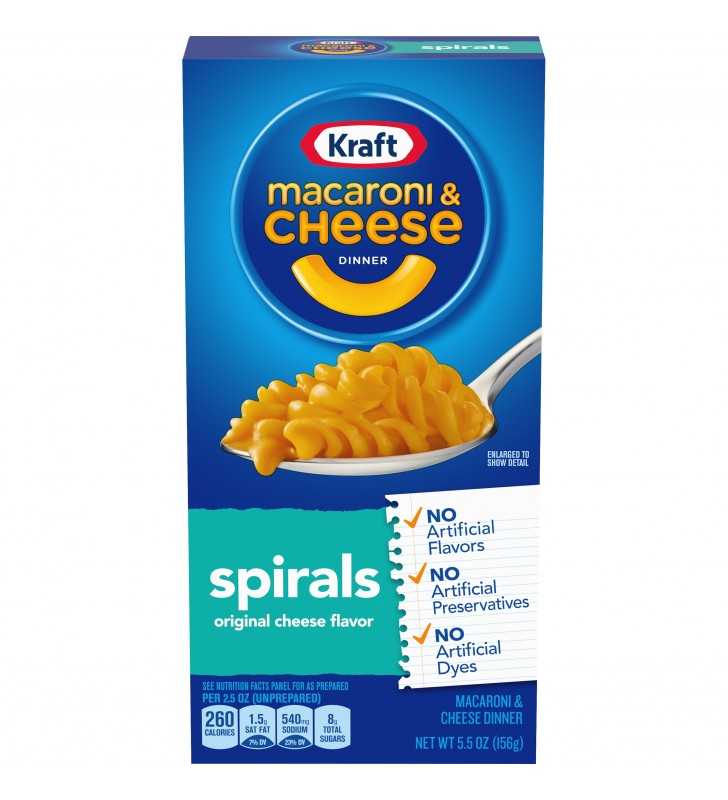 KRAFT Macaroni and Cheese Spirals Dinner, 5.5 oz Box