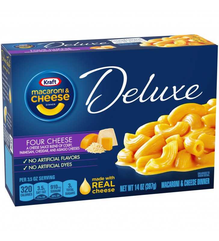 Kraft Deluxe Four Cheese Mac and Cheese Dinner, 14 oz Box