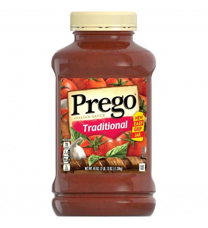 Prego Pasta Sauce, Traditional Italian Tomato Sauce, 45 Ounce PET Jar