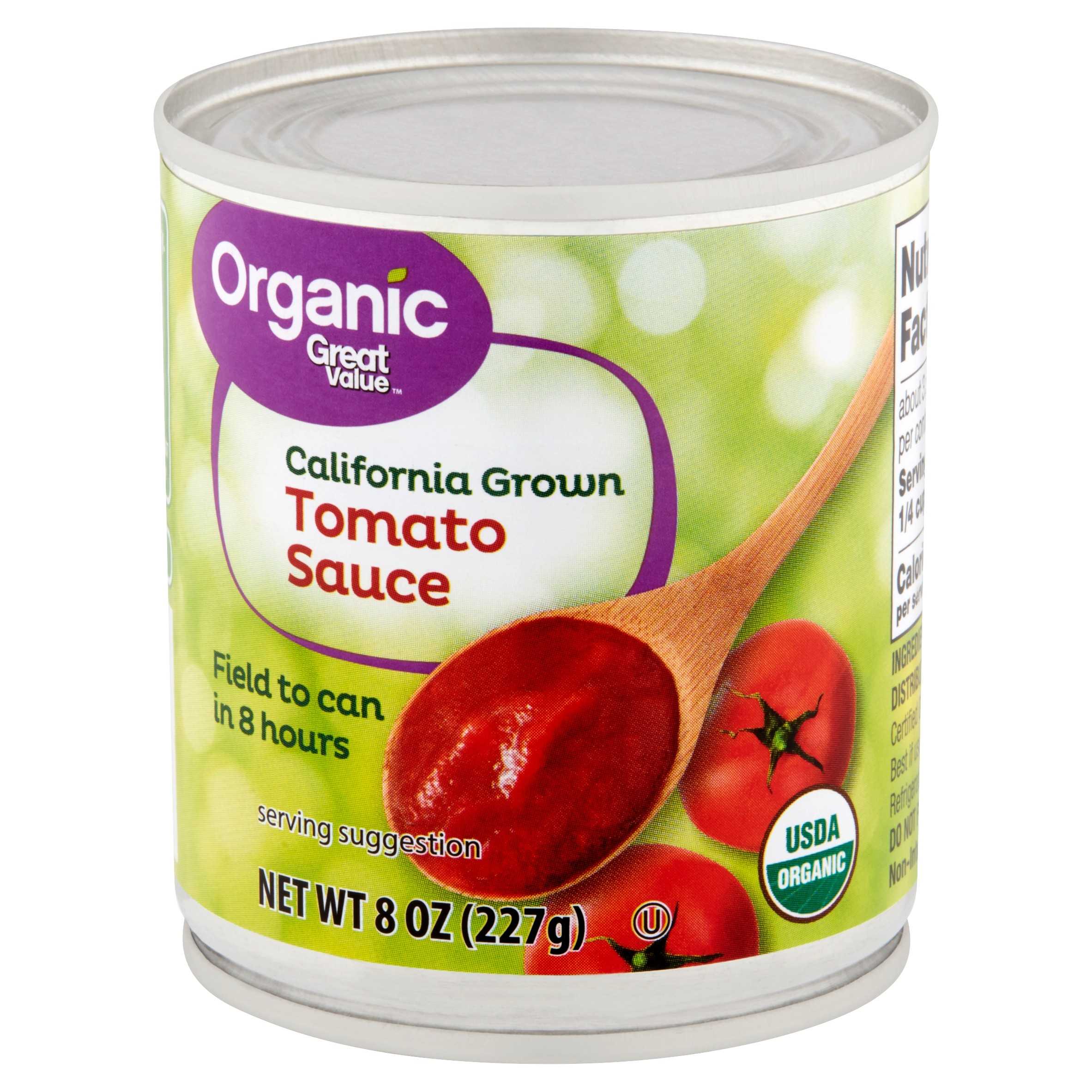 Great Value Organic California Grown Tomato Sauce, 8 oz