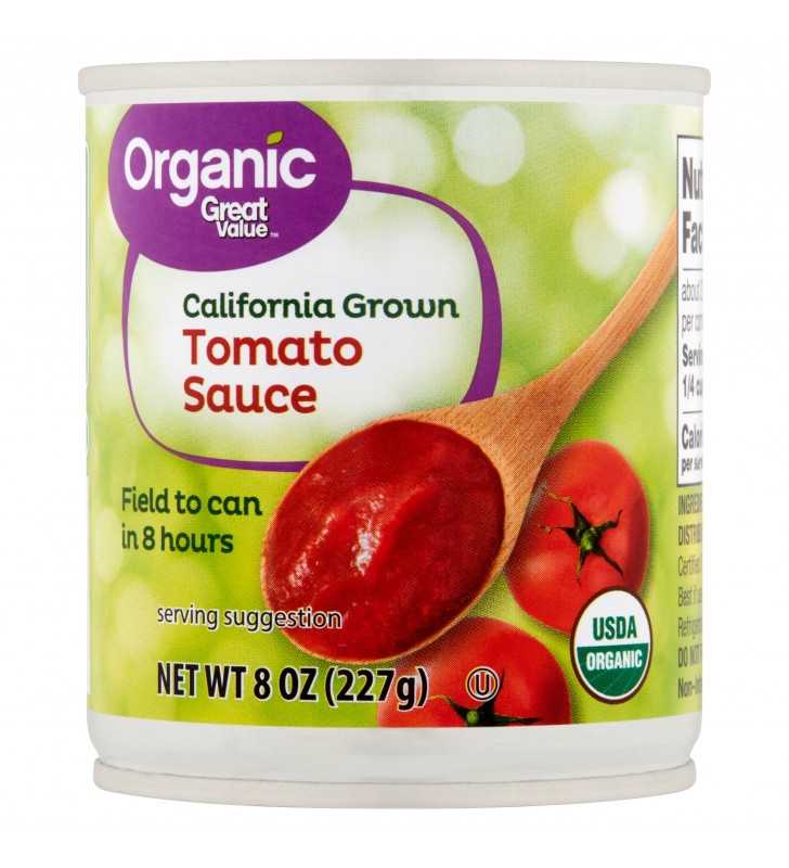 Great Value Organic California Grown Tomato Sauce, 8 oz