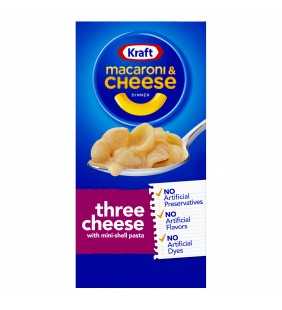 Kraft Three Cheese Mac and Cheese Dinner, 7.25 oz Box