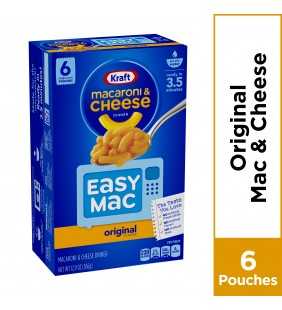 Kraft Easy Mac Original Flavor Macaroni & Cheese Dinner, 6 Packets, 12.9 Box