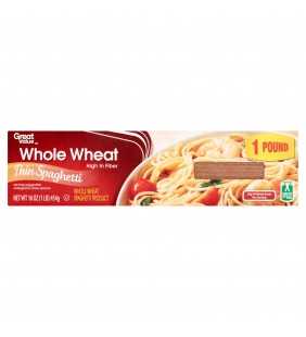 Great Value Whole Wheat Thin Spaghetti, 16 oz