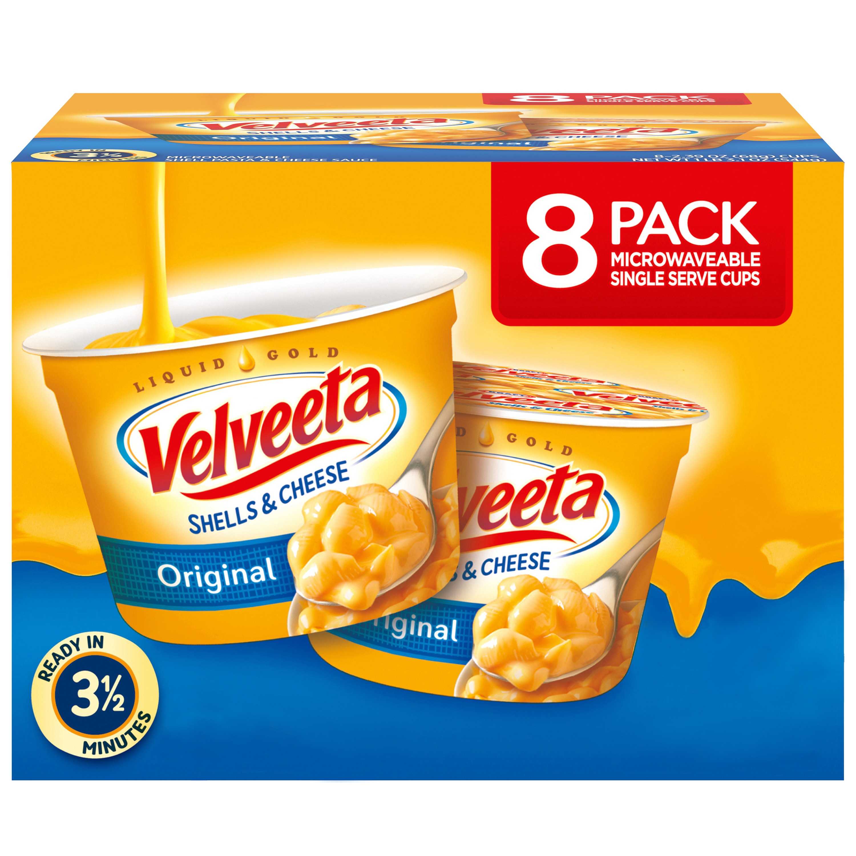 VELVEETA Shells and Cheese Cups Original Flavor, 8 ct. Box