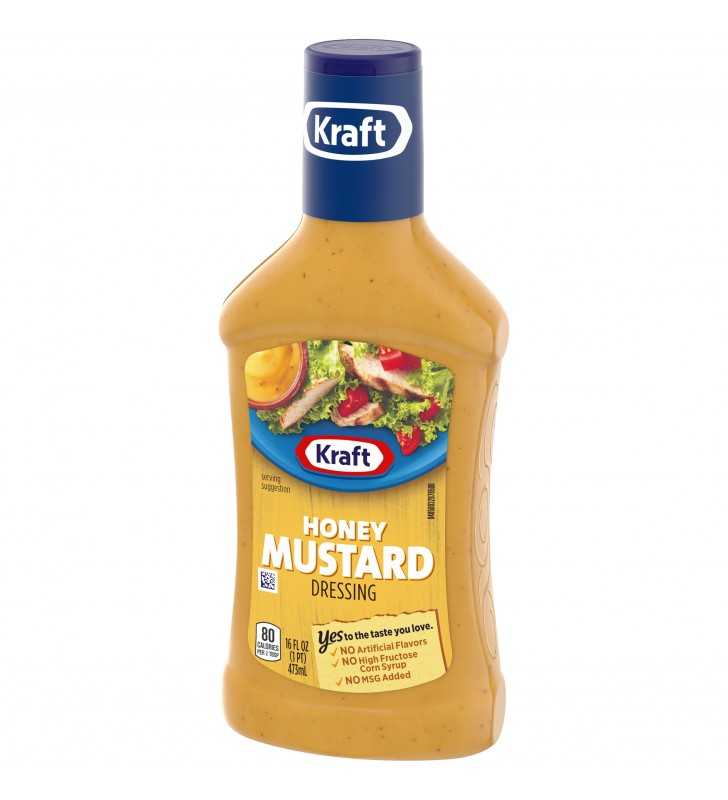 Kraft Honey Mustard Dressing, 16 fl oz Bottle