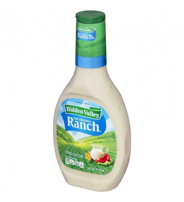 Hidden Valley Original Ranch Salad Dressing Topping Gluten Free 16 Ounce Bottle