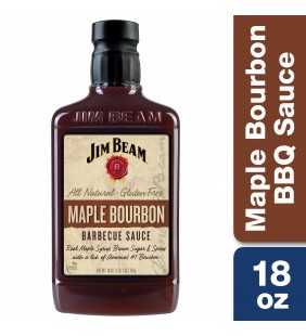 Jim Beam Maple Bourbon Barbecue Sauce, BBQ Grilling Sauce, 18 oz.