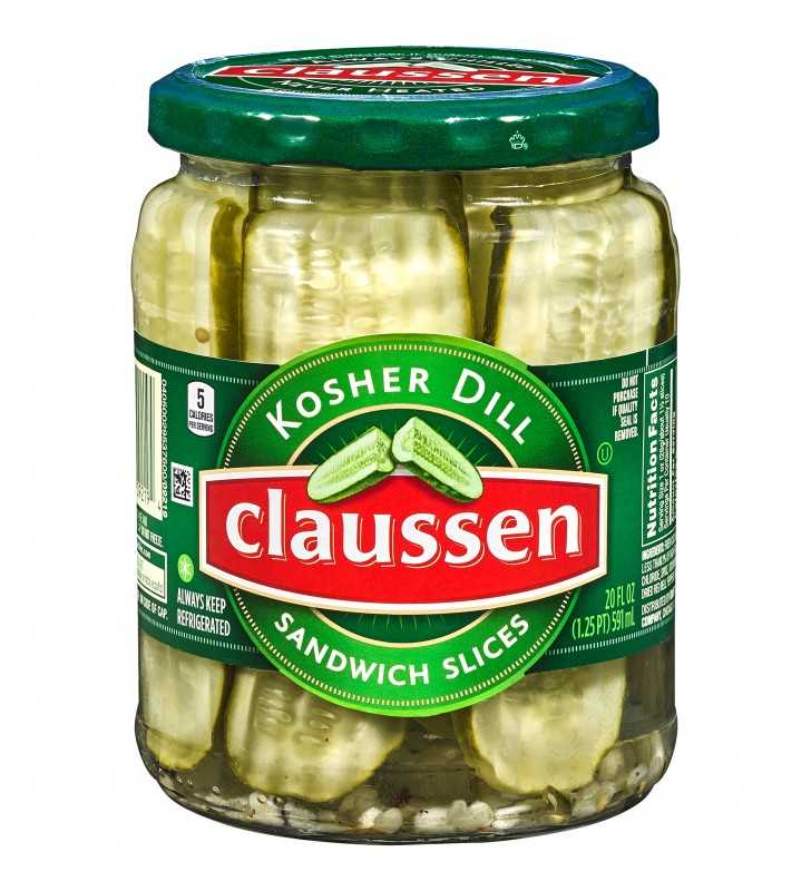 Claussen Kosher Dill Pickle Sandwich Slices, 20 fl oz Jar