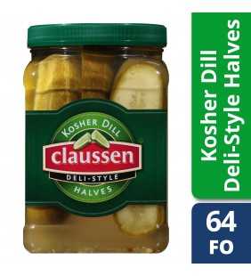 Claussen Deli-Style Kosher Dill Pickle Halves, 64 fl oz Jar