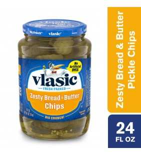 Vlasic Zesty Bread and Butter Pickle Chips, Keto Friendly, 24 FL OZ