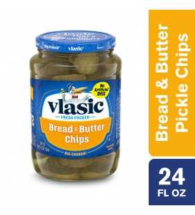 Vlasic Bread and Butter Pickle Chips, Keto Friendly, 24 FL OZ
