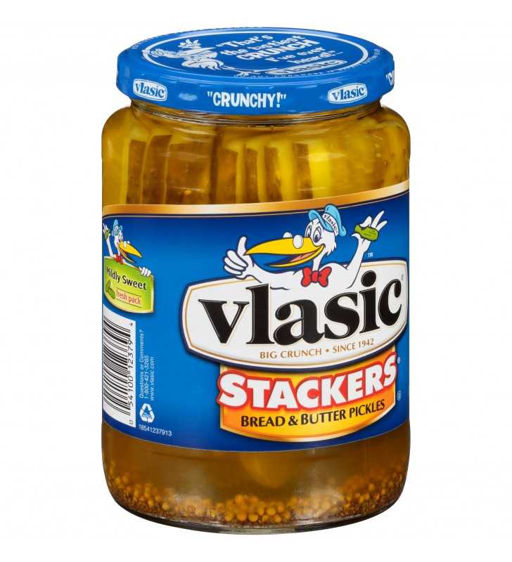 Vlasic Stackers Bread Butter Pickles 24 Fl Oz Jar